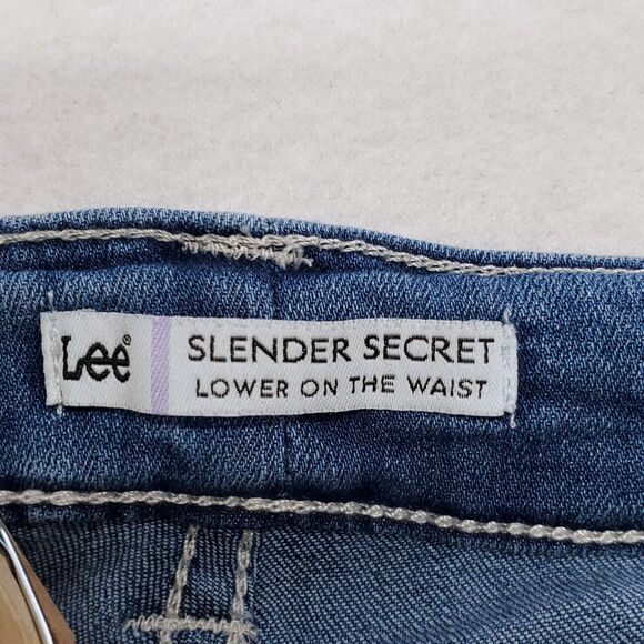 Lee Slender Secret Casual Zip Button Denim Medium Wash Jeans Womens Size 10 Blue - Picture 3 of 8